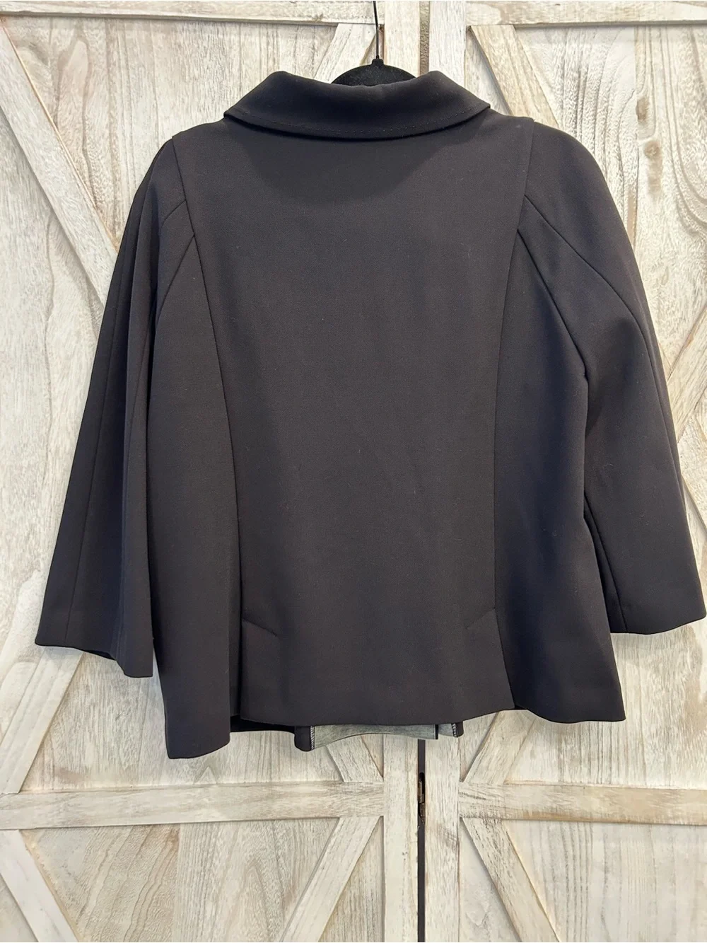 Halogen Black Double-Breasted Cropped Blazer